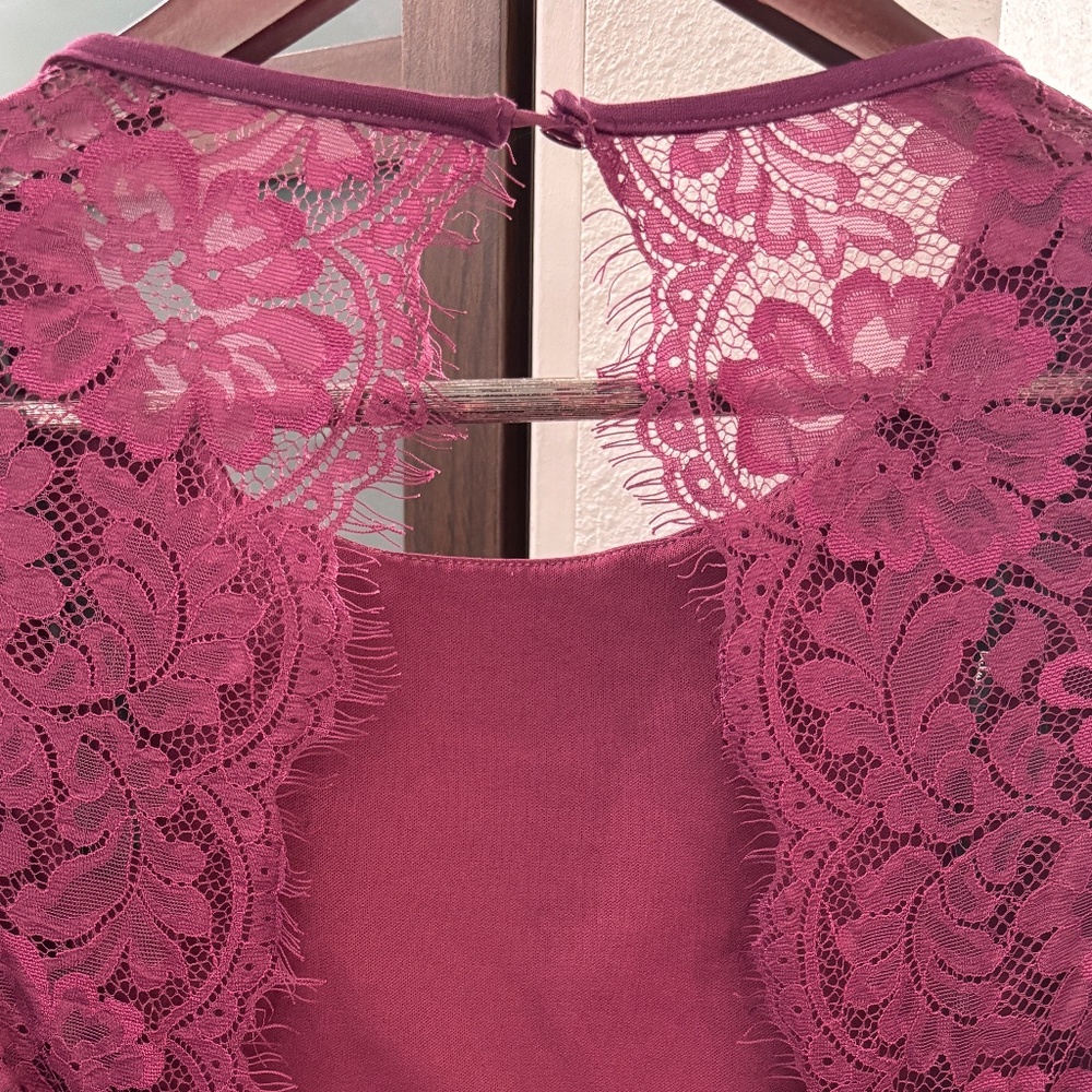 Lulus "Felicity" Backless Lace Skater Dress - Plum Purple Size XS - Picture 7 of 12